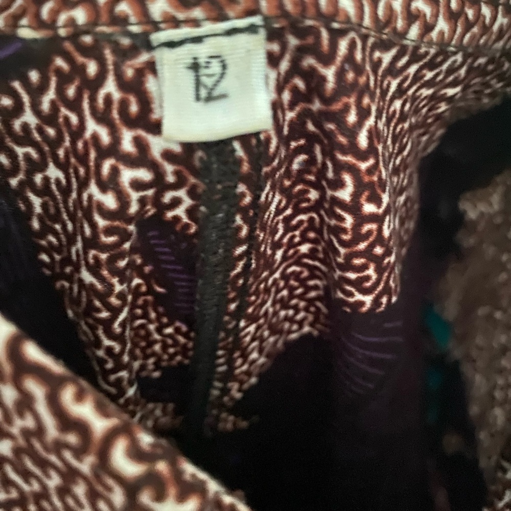 Casual Purple A-Line Dress with Pleated Skirt and Mandarin Collar belted - Picture 3 of 5